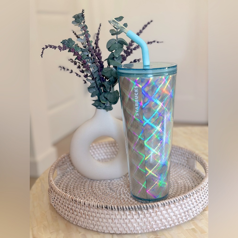 NWT Starbucks 24oz Iridescent Tumbler with Straw